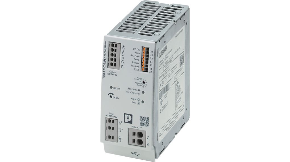 UPS, TRIO, Standby, DIN Rail Mount, 120W, 24V, 1x Plug-In Connection